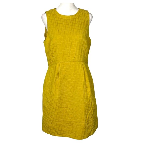 ELIZA J Women Sleeveless Knee Length Dress Zip Back Lined Sz 12 Yellow 66-16 - Picture 1 of 13